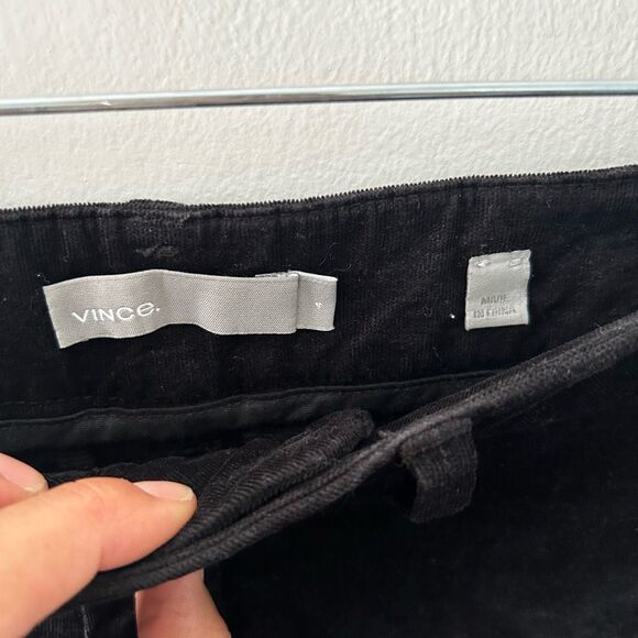 Vince Womens Black Corduroy Cropped Pants Size 4 Classic Neutral Minimalist - Picture 4 of 8